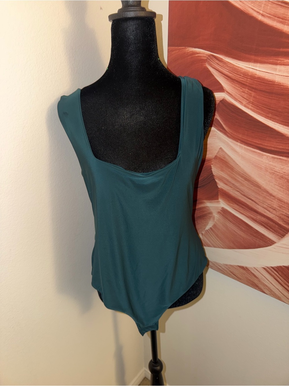 Teal Sleeveless Scoop Neck Women’s Bodysuit